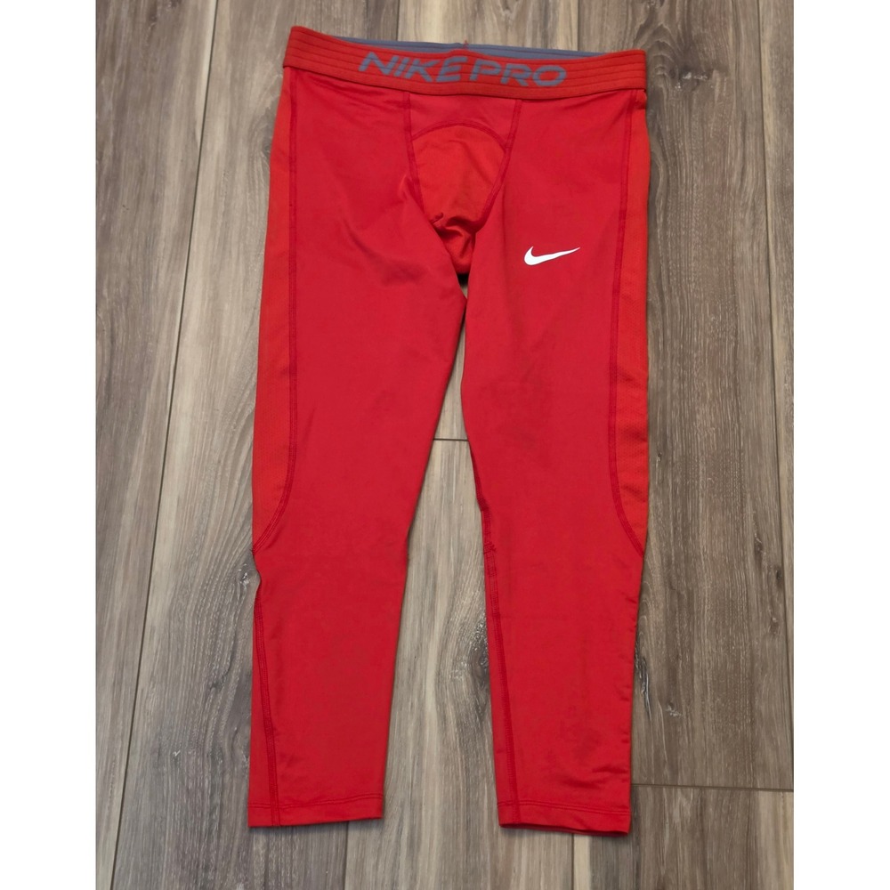 Nike Pro Training Capri Leggings Men's Size Medium Red